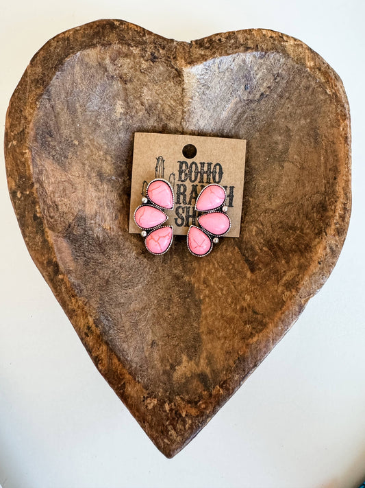 Stone Cluster Earrings