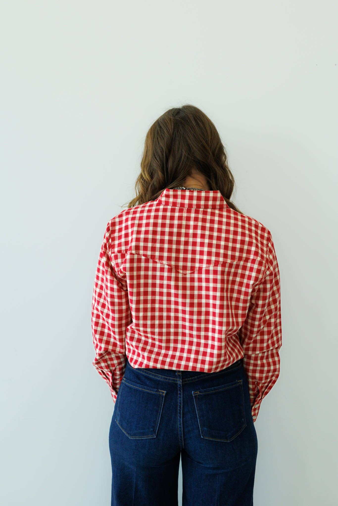 Red Gingham Pearl Snap