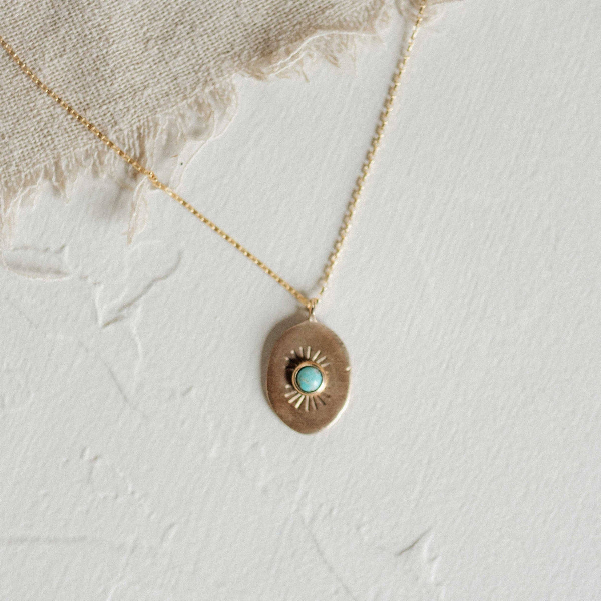 Rae Necklace Turquoise & Demi-Fine Gold