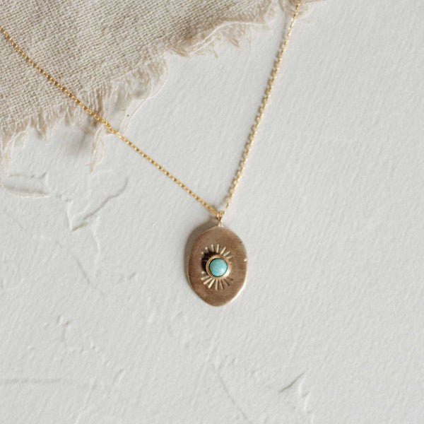 Rae Necklace Turquoise & Demi-Fine Gold