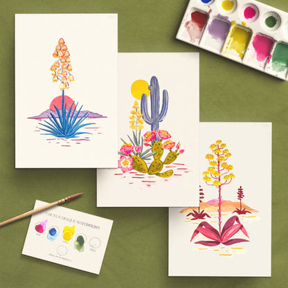Watercolor Painting Kit: Cactus