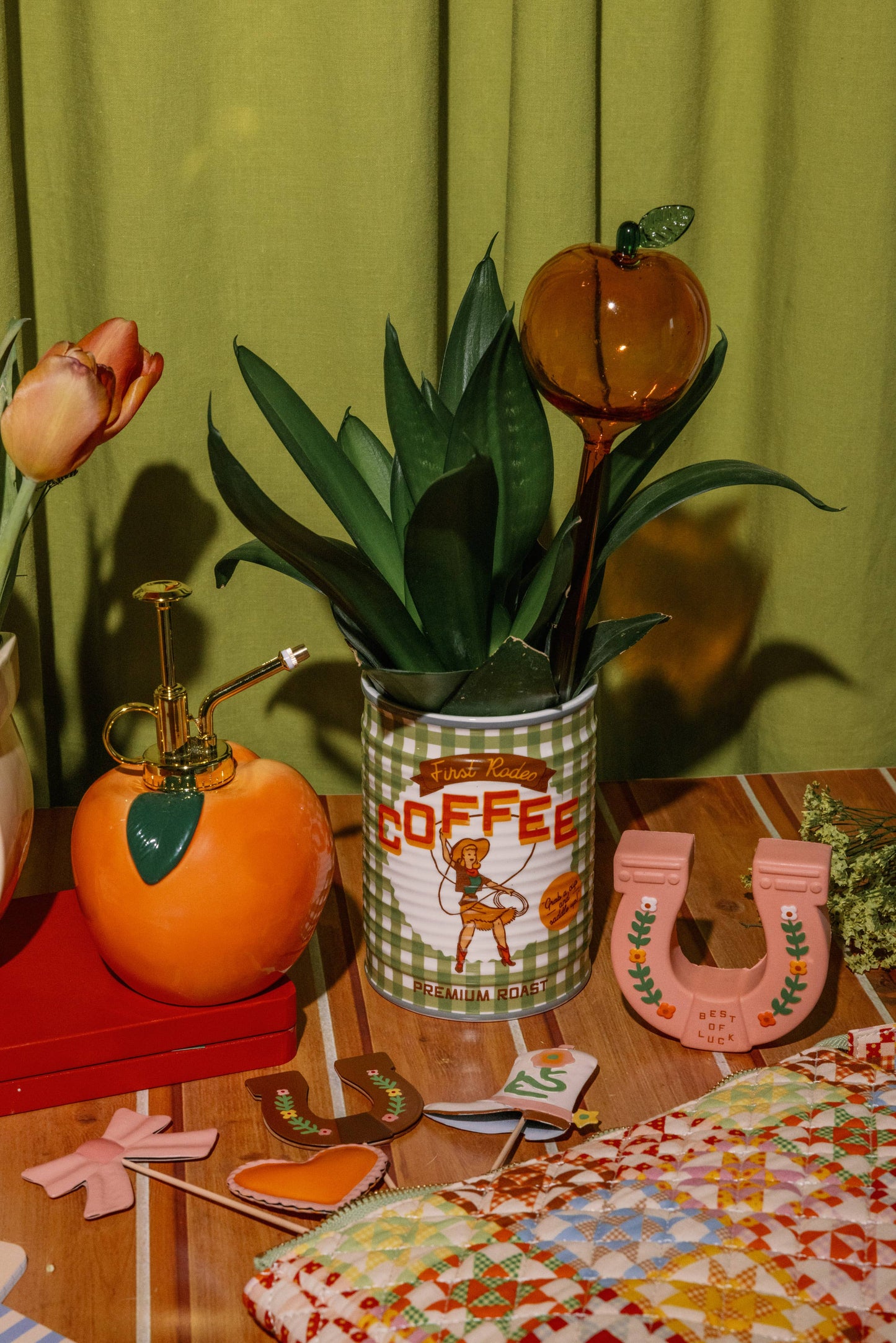 Peach Watering Globe