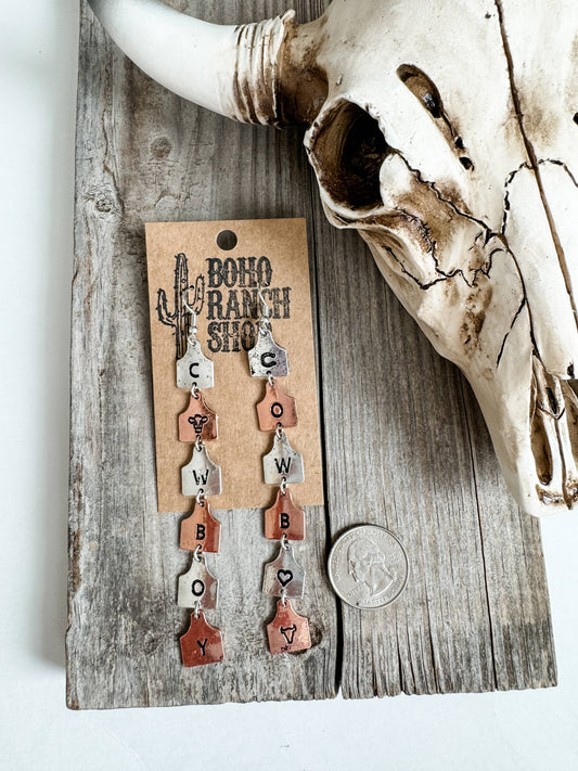 Eartag Cowboy Drop Earrings