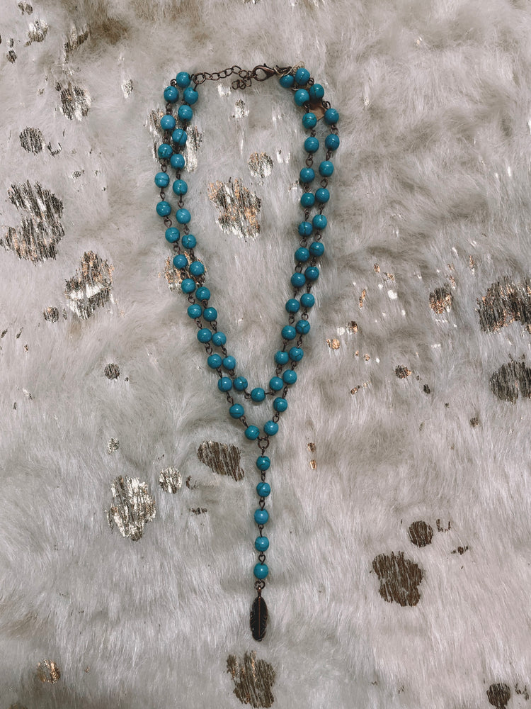 Double Strand Lariat Turquoise Necklace