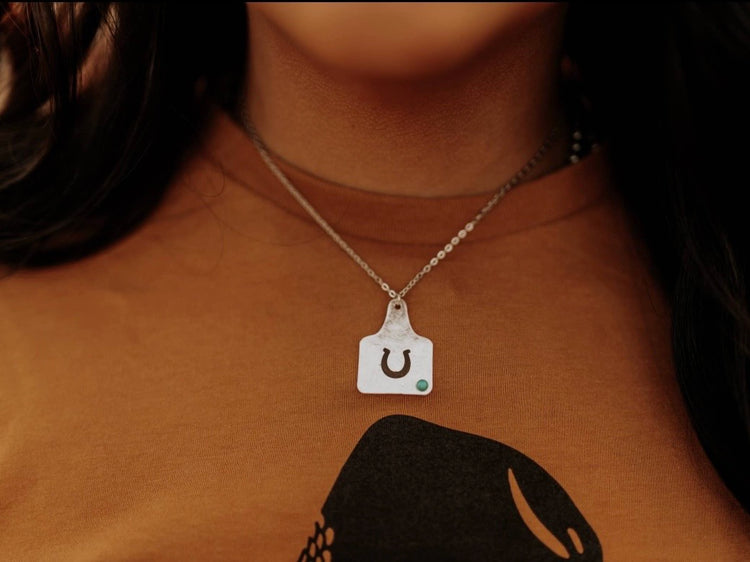 Cow Tag Necklace with Initial – Pintody